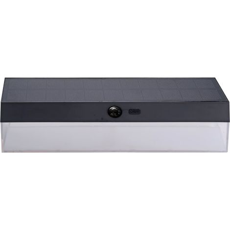 Applique solare rettangolare con sensore di movimento e crepuscolare (4W 3CCT 500lm) IP54 55x30x9cm nero (1/4)
