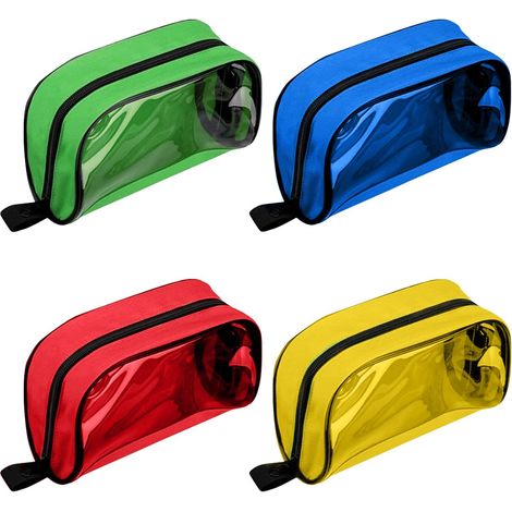 Lot de 4 pochettes de premiers secours vides – Sac de rangement d'urgence à code couleur avec fermeture éclair et fenêtre transparente, rangement de fournitures médicales pour voyage, camping (1/5)