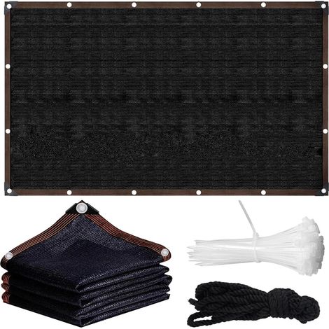 Filet D'ombrage Exterieur, 1.5x4m Filet Protection Solaire 90% UV, Toile Ombrage Respirant avec œillets, Voile D'ombrage pour Plantes/Pet House/Serre/Jardin/Pergola/Patio Lawn - Noir (1/5)