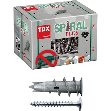 Chevilles pour plaques de platres Spiral Plus 37-2 avec vis, 4,5x35mm, emballage 50 pieces (1/10)