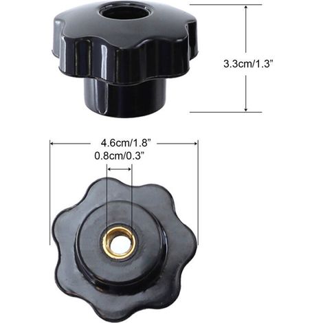 Accessoires spéciaux pour glissière à rainure en T pour le travail du bois (4 poignées + 4 tiges de vis + 4 petits curseurs M8) (1/3)