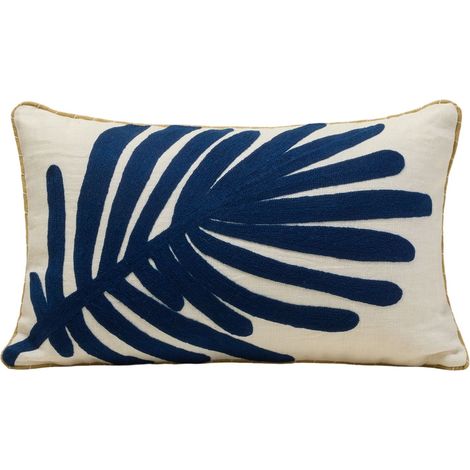 Housse de coussin en Feuille de palmier brodée TROPI