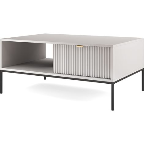 Couchtisch in grau, Fußgestell schwarz, NEWCASTLE-160 (1/5)