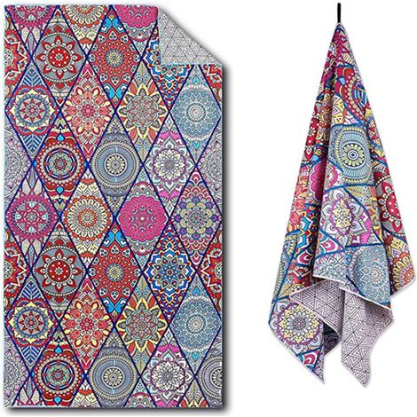 Bardusch-Serviette plage microfibre XXL 80×160 cm recto verso, poche, anti-sable, séchage rapide (1/4)