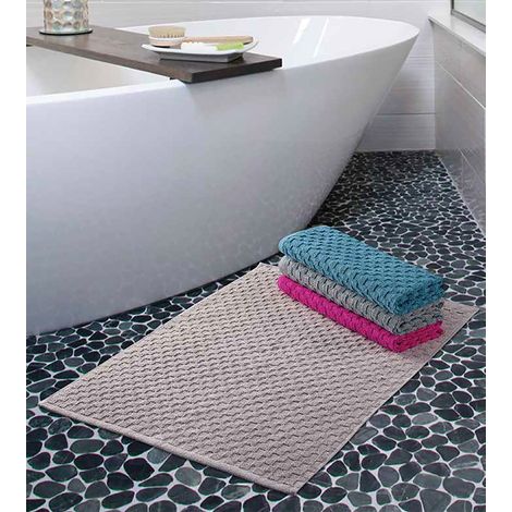 Frottee-Badematten 2er-Set 70x50cm Duschvorleger Badvorleger Badteppich - pink