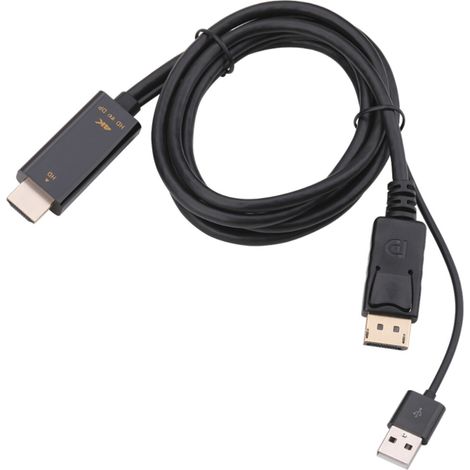 Cavo DisplayPort-HDMI ad alta definizione, supporta l'audio digitale senza perdita di qualità, è dotato di un sistema di connessione rapida per garantire un collegamento sicuro, lunghezza 1,8 metri. (1/4)