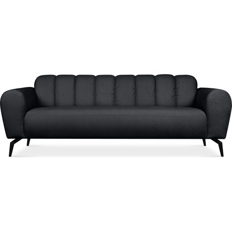 KONSIMO RUBERO Moderne 3-Sitzer-Sofa mit Beinen, dunkelgrau (1/5)