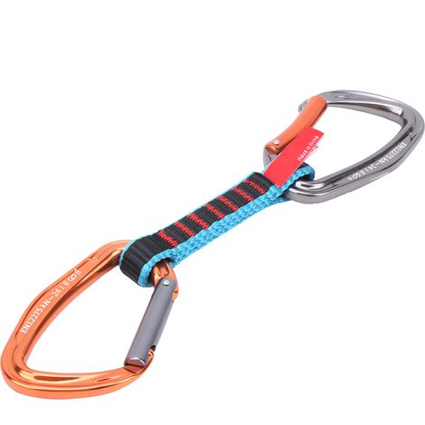 Mousqueton Quickdraw en nylon plat pour protection d'escalade extérieure, porte droite et courbe