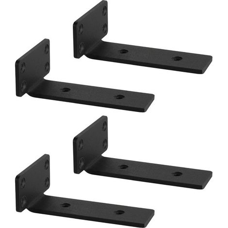 Metall-Wandregalhalterungen – 4 Stück – Schwarz – 15 cm (1/5)
