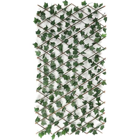 Treillis Extensible Feuillage Artificiel 200 x 100 cm Brise-Vue Décoratif - Livraison gratuite
