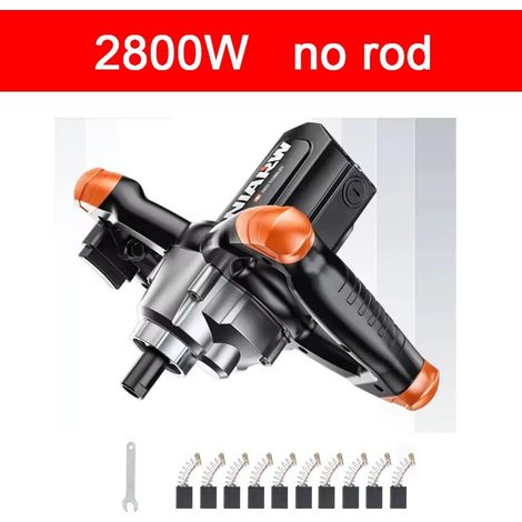 Malaxeur de chantier 220 V industriel – 6 niveaux de vitesse – pour ciment, plâtre, peinture et matériaux en poudre (2800W sans tige)