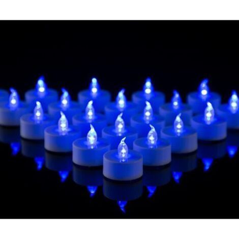 Kaelt - NALOOKAMIC 24 bougies chauffeplat LED sans flamme avec lumière bleue  Fausses bougies à piles  Pas de lumière vacillante (1/5)