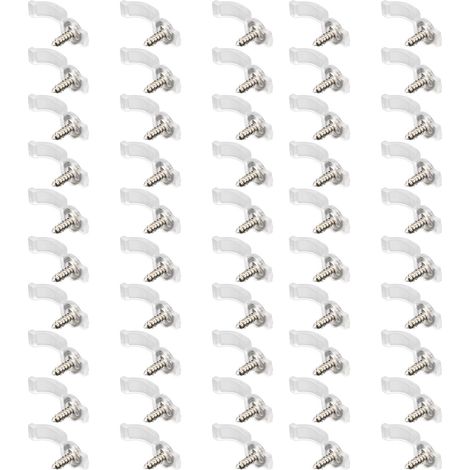 50 supports de clips de montage robustes, faciles à utiliser et portables, avec vis pour lumières LED, pour fêtes en famille (1/5)