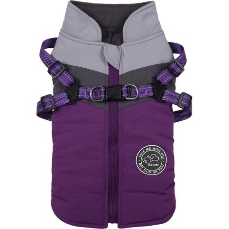 Giacca per cani con anello in lino per animali domestici - Impermeabile - Autunno/Inverno - Cappotto caldo - Gilet senza maniche - Tuta da neve (1/5)