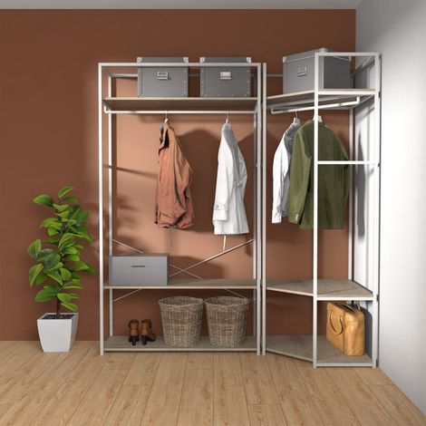 Set di 2 appendiabiti in legno e metallo 180x200cm JUNE