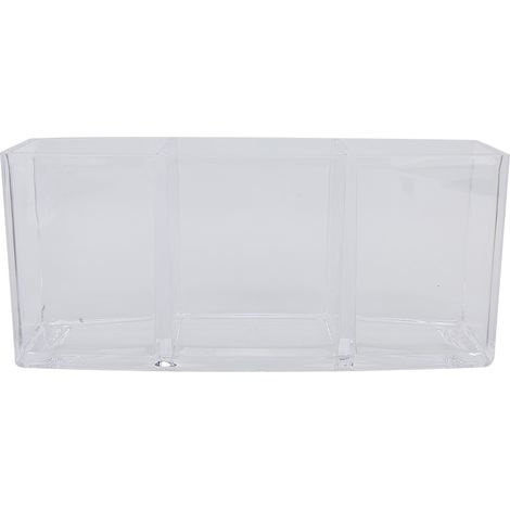 Boîte de rangement rectangulaire en acrylique pour pinceaux de maquillage, support de bureau transparent, étui organiseur. (1/5)