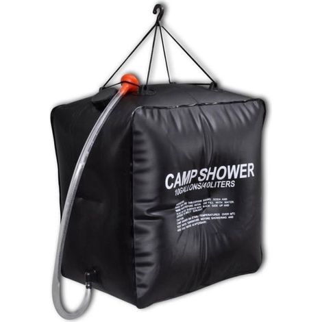 Douche solaire de camping et voyage 40 L Noir