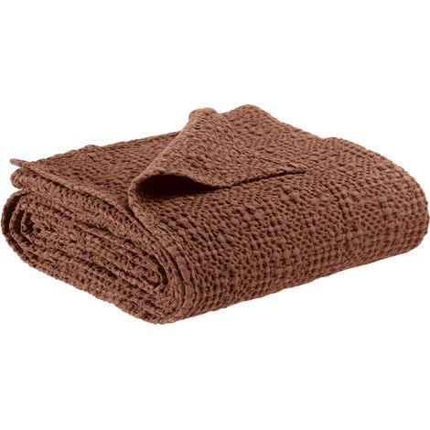 VIVARAISE - Plaid Vivaraise en coton 100% - Tana marron (140 x 200 cm) (1/2)