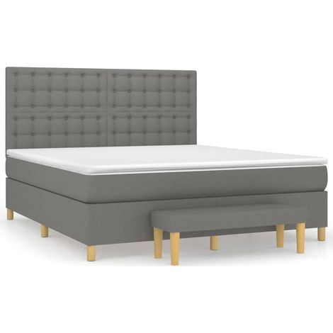 Maison Exclusive - Boxspringbett mit Matratze Dunkelgrau 160x200