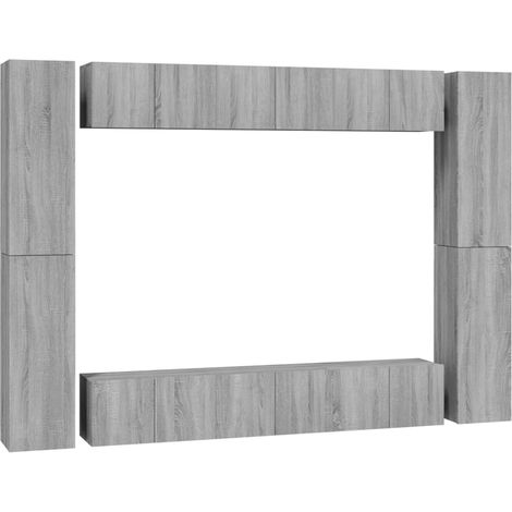 10 Piece TV Cabinet Set Grey Sonoma Engineered Wood vidaXL (1/5)