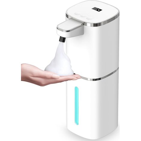 Distributeur Savon Automatique Sans Contact 400ml, 9 Niveaux Réglables, Affichage LED, USB-C Rechargeable (1/5)
