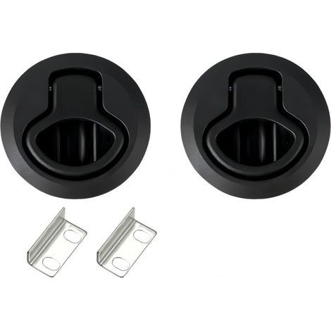 2 Pièces Hatch Serrure de piège pour bateau Flush Pull Latch Noir Flush Pull Hatch Slam Latch Deck Hatch Latch Lock Acier inoxydable Fermeture de porte plate Pull Lock pour navires (1/5)