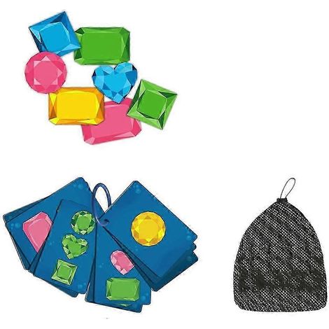 Jouet de piscine « Pierres précieuses de plongée » : 64 pierres précieuses colorées avec un sac en filet pour jouer sous l’eau. (1/5)
