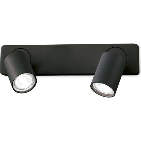 Applique Moderna Rudy Metallo Nero 2 Luci 7W 3000K Luce Calda