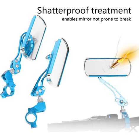 1 Paire Rétroviseur Vélo - Miroir Arrière 360° pour Guidon de Vélo de Route (Bleu)
