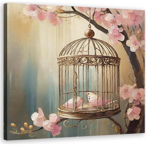 Tableau déco Animaux Oiseaux Vintage 60x60 (1/5)