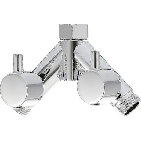 [RM]Vanne inverseuse en cuivre, vanne d'arrêt de douche, raccord en Y 2 voies 1/2 pouce pour flexible et pommeau de douche chromé []
