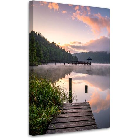 Stampe su Tela, Vista lago pontile natura, 20x30 (1/5)