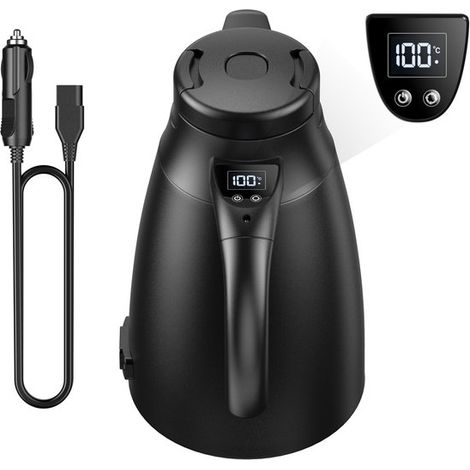 Bollitore elettrico da auto 12V/24V da 240W, con display digitale e doppia parete – Bollitore da viaggio in acciaio inox 304 con riscaldamento rapido e funzione di mantenimento in caldo. (1/5)