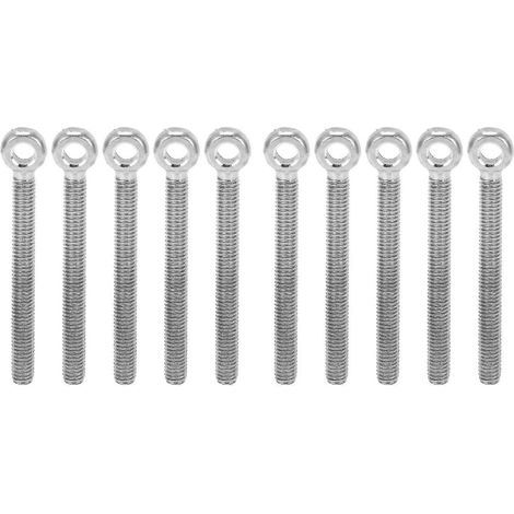 Lot de 10 boulons à œil en acier inoxydable 304, vis M6x60, crochets pour le serrage et la connexion (1/5)