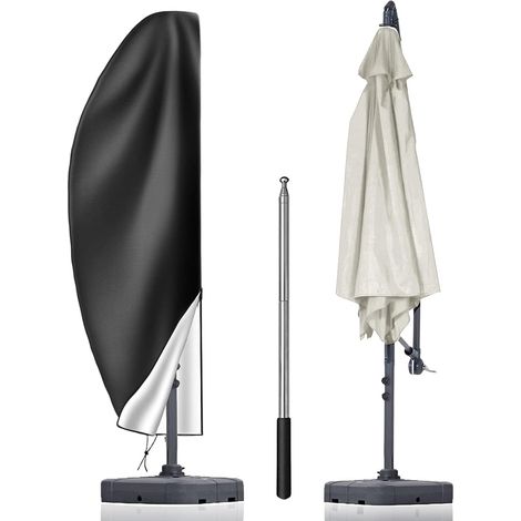 Sonnenschirm Schutzhülle mit Stab, 210D Oxford Schirmhülle, Abdeckhauben für Sonnenschirm, Ampelschirm Schutzhülle für Marktschirm Gartenschirm, Wetterfeste, UV-Anti (265 X 40/70 / 50 cm) (1/5)