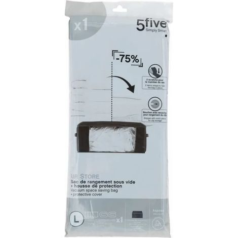 Housse rangement sous vide 60x40x25cm air-store - 5five (1/4)