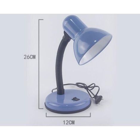 Lampe De Bureau - Flexible - Compatible E27 - Pour Bureau Et Chambre D Enfant - 12 5 Cm - Bleue (1/4)
