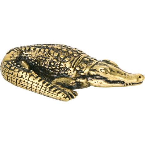 ancienne en laiton compact crocodile doré petite sculpture