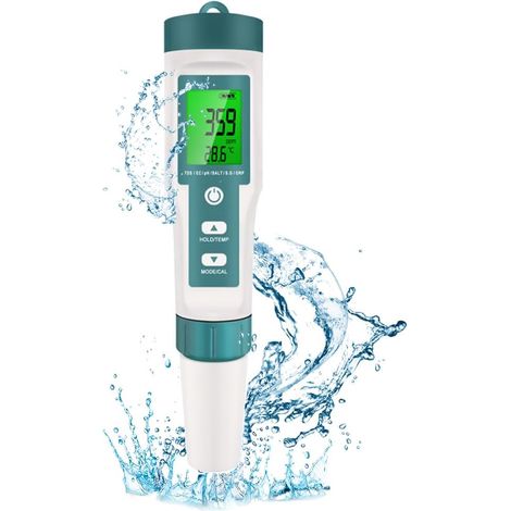 Testeur de qualité de l'eau 7 en 1 avec rétro-éclairage. testeur PH/TDS/Temp/EC/salinité/SG/ORP avec ATC. ph-mètre numérique Portable. Stylo détecteur d'environnement Alimentaire