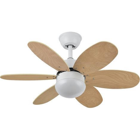 Fabrilamp – Ventilador de techo DC Alves blanco 6 aspas reversibles 85cm – Motor DC ultra silencioso – Control remoto y temporizador ajustable (1/3)