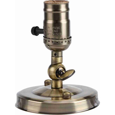 Douille E27 vintage pour applique murale avec interrupteur, idéale pour la décoration intérieure et extérieure, 220 V, bronze. (1/5)