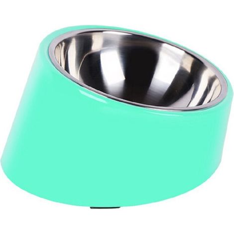 Gamelle pour chien et chat, gamelle inclinée antidérapante, moderne et élégante, support en mélamine avec acier inoxydable massif amovible