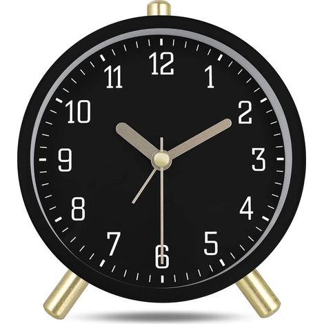 Sveglia classica silenziosa bianca latte con luce, orologio da tavolo decorativo semplice e moderno per camera da letto 11 cm (1/5)