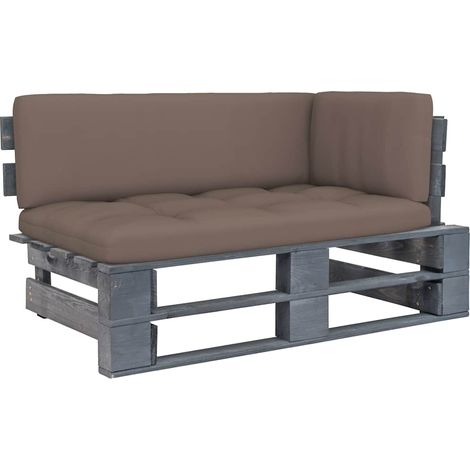 Canapé d'angle palette de jardin-Salon de jardin Sofa extérieur Gris Bois de pin imprégné 404255 (1/5)