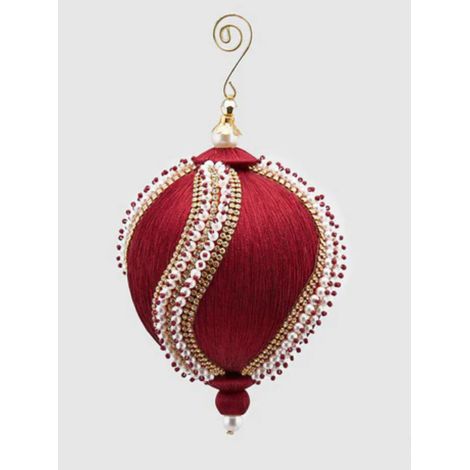 EDG Enzo De Gasperi Decorazione di Natale Palla Silk Perle D 12 Cm Burgundy (1/2)