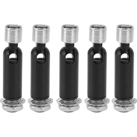 Adaptateur de plafond incliné M10, 5 pièces, pour lampe suspendue, lustre, accessoires de Suspension sur rail, engrenage externe, Joint de direction noir (1/5)