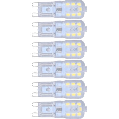 G9-Dimmlampen, augenschonend, energiesparend, 14 LEDs, 3 W, für Kronleuchter und Tischlampen, 6er-Pack, weißes Licht, 110 V (1/5)