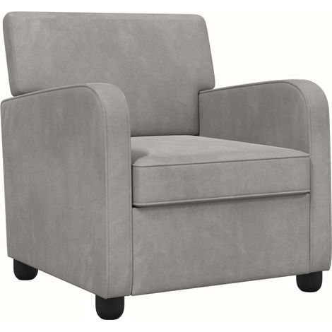 Fauteuil Gris clair Velours vidaXL (1/5)