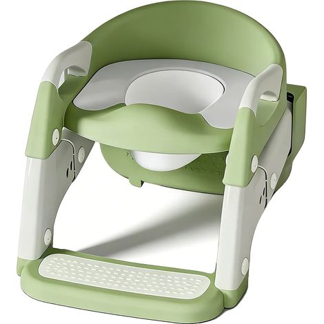 Scaletta per WC per bambini, altezza regolabile, design antiscivolo, verde (1/2)