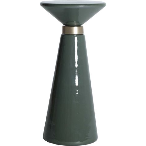 Table d'appoint contemporaine en verre vert finition brillante (1/5)